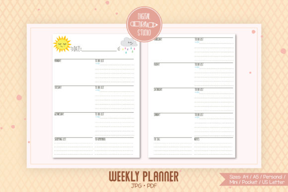 Download Weekly Planner Organizer, Digital Agenda - Planner organizer Collection